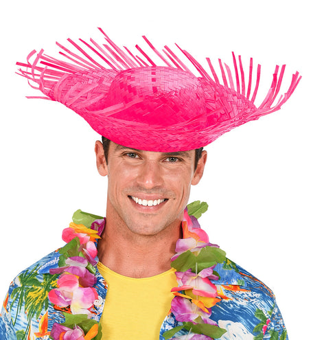 e-carnavalskleding-SYK Hoed ipanema stro roze Joris
