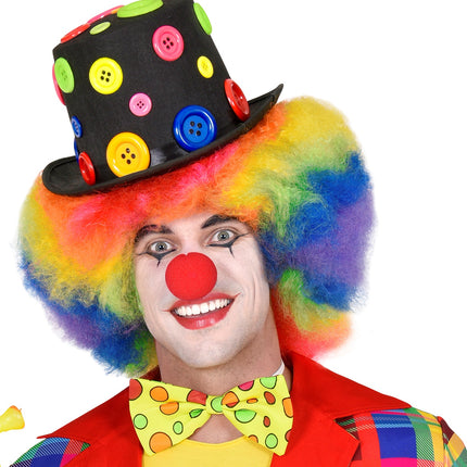 e-carnavalskleding-SYK Hoge hoed clown met knopen