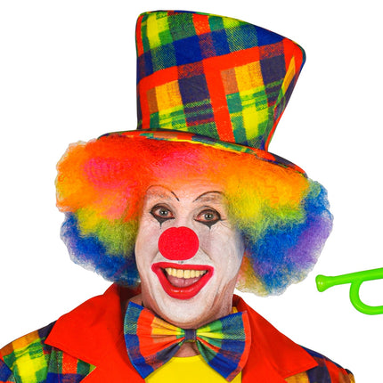 e-carnavalskleding-SYK Hoge hoed clown multi