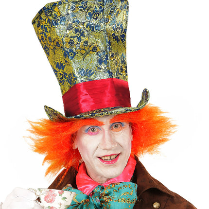 e-carnavalskleding-SYK Hoge Hoed "Crazy Hatter" Met Haar