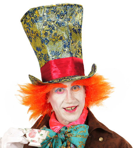 e-carnavalskleding-SYK Hoge Hoed "Crazy Hatter" Met Haar