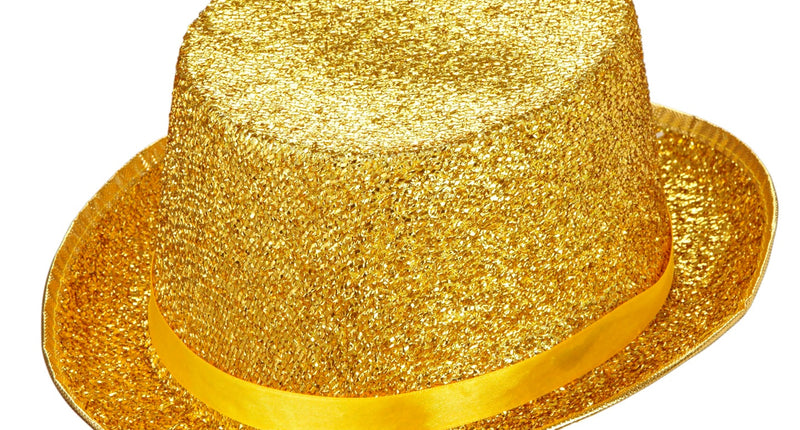 e-carnavalskleding-SYK Hoge hoed goud glitter lurex