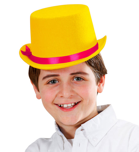 e-carnavalskleding-SYK Hoge hoed kinderen geel