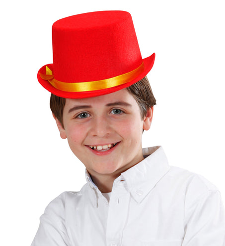 e-carnavalskleding-SYK Hoge hoed kinderen rood