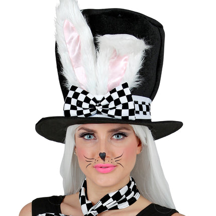 e-carnavalskleding-SYK Hoge hoed met bunny oren