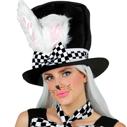 e-carnavalskleding-SYK Hoge hoed met bunny oren