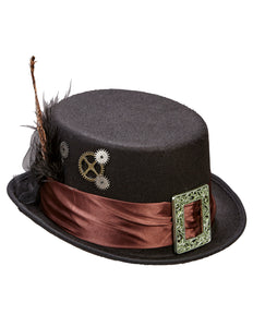e-carnavalskleding-SYK Hoge hoed steampunk met veer