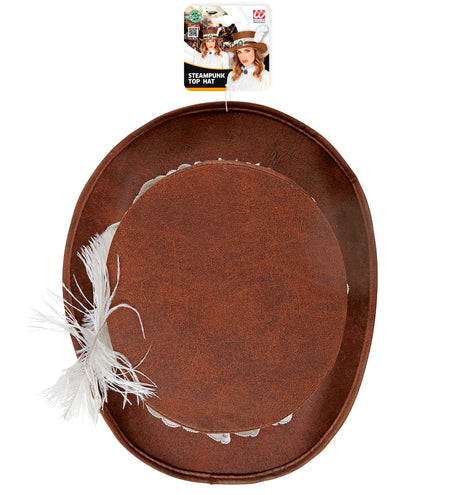 e-carnavalskleding-SYK Hoge hoed steampunk met veer