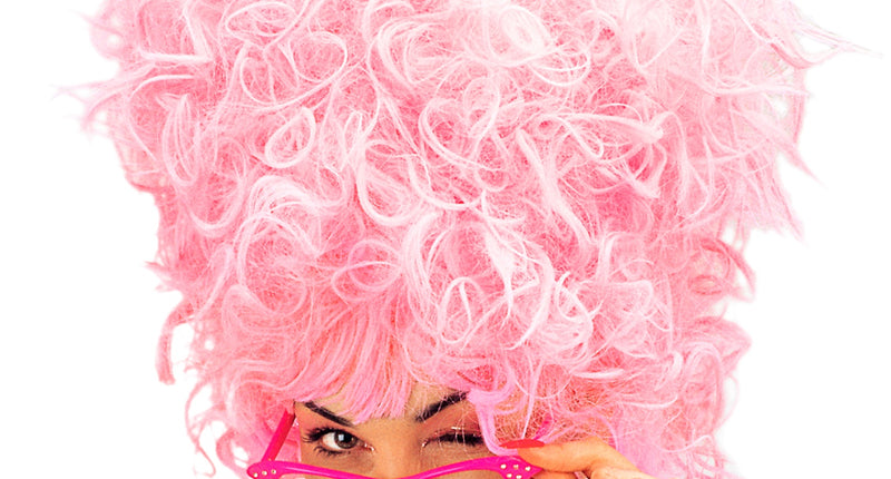 e-carnavalskleding-SYK Hoge pruik Priscilla Roze