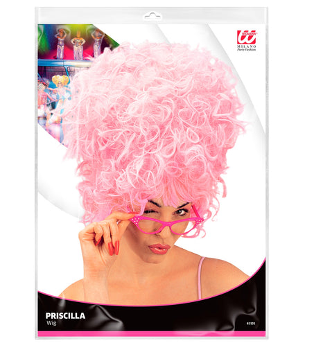 e-carnavalskleding-SYK Hoge pruik Priscilla Roze