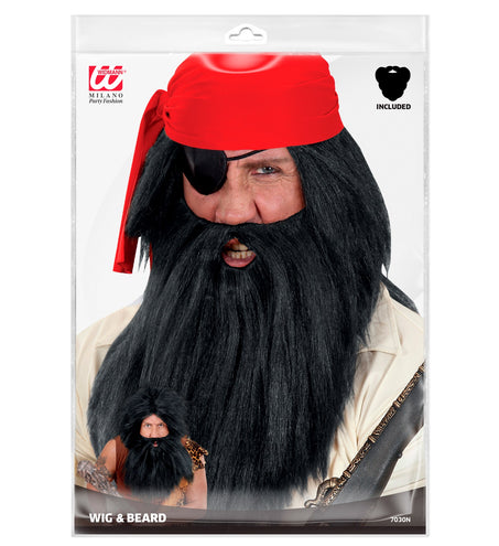 e-carnavalskleding-SYK Holbewoner pruik of piratenpruik Barba zwart