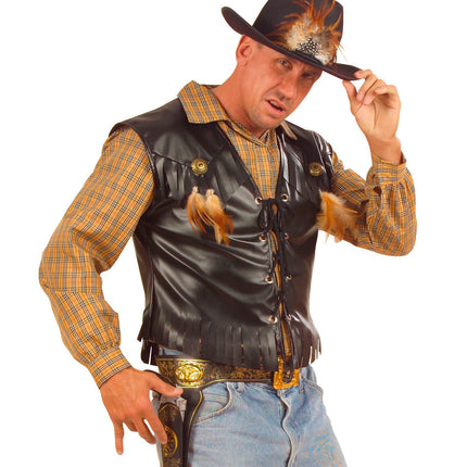e-carnavalskleding-SYK Holster cowboy met gouden print