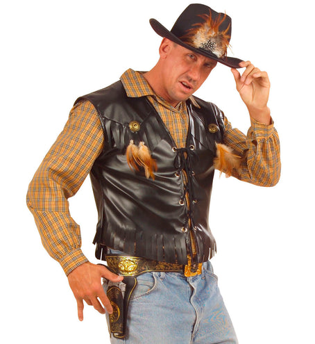 e-carnavalskleding-SYK Holster cowboy met gouden print