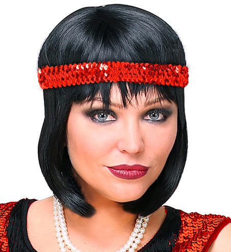 e-carnavalskleding-SYK Hoofdband Charleston pailletten rood