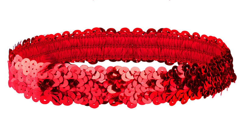 e-carnavalskleding-SYK Hoofdband Charleston pailletten rood