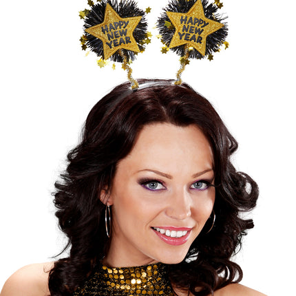e-carnavalskleding-SYK Hoofdband Happy New Year goud