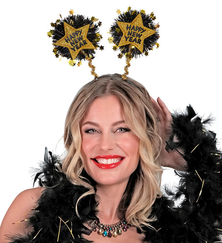 e-carnavalskleding-SYK Hoofdband Happy New Year goud