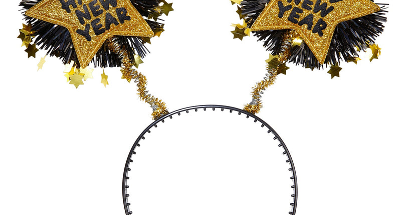 e-carnavalskleding-SYK Hoofdband Happy New Year goud