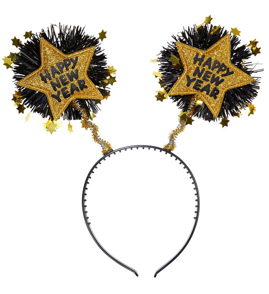 e-carnavalskleding-SYK Hoofdband Happy New Year goud