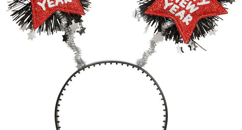 e-carnavalskleding-SYK Hoofdband Happy New Year rood
