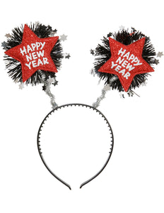 e-carnavalskleding-SYK Hoofdband Happy New Year rood