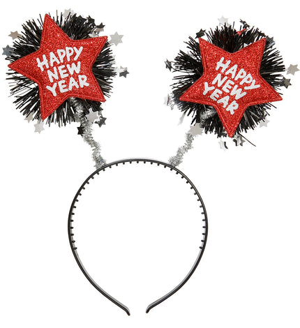 e-carnavalskleding-SYK Hoofdband Happy New Year rood