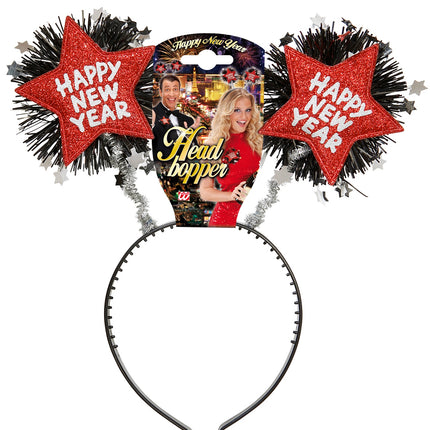 e-carnavalskleding-SYK Hoofdband Happy New Year rood