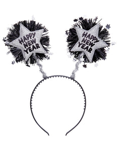 e-carnavalskleding-SYK Hoofdband Happy New Year zilver