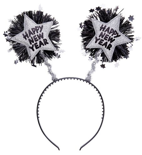 e-carnavalskleding-SYK Hoofdband Happy New Year zilver