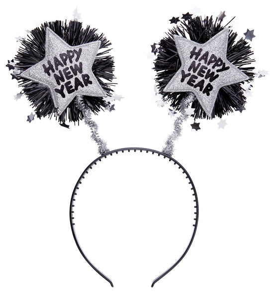e-carnavalskleding-SYK Hoofdband Happy New Year zilver