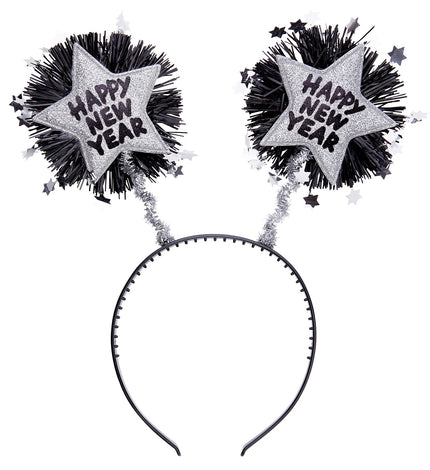 e-carnavalskleding-SYK Hoofdband Happy New Year zilver