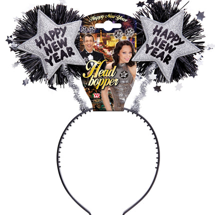 e-carnavalskleding-SYK Hoofdband Happy New Year zilver