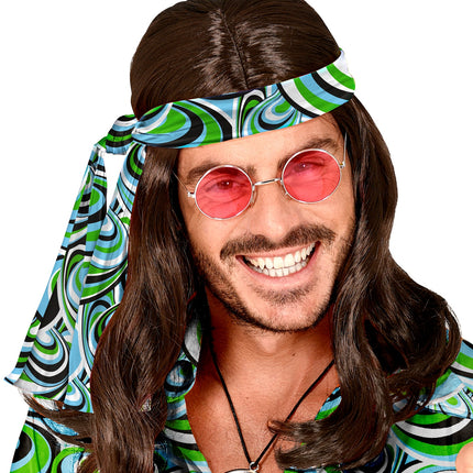 e-carnavalskleding-SYK Hoofdband hippie blauw groen