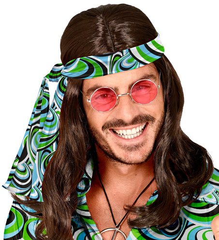 e-carnavalskleding-SYK Hoofdband hippie blauw groen