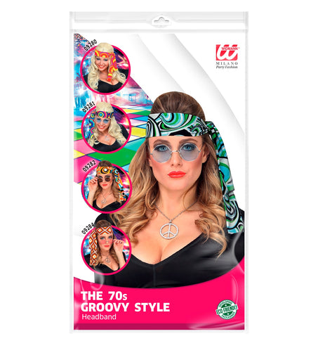 e-carnavalskleding-SYK Hoofdband hippie blauw groen