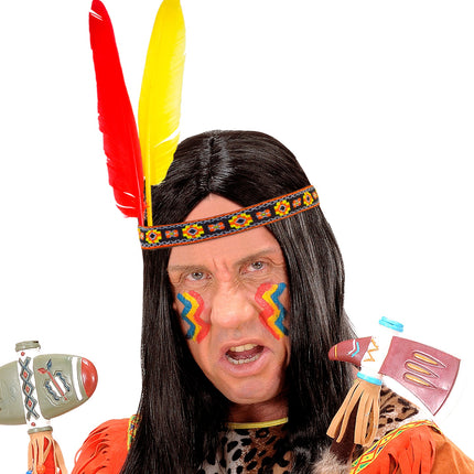 e-carnavalskleding-SYK Hoofdband indiaan met 2 veren