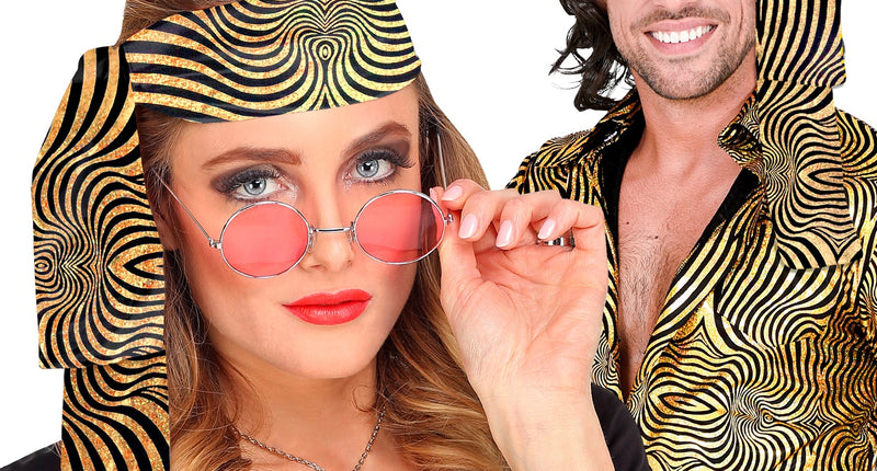 e-carnavalskleding-SYK Hoofdband jaren 70 disco goud