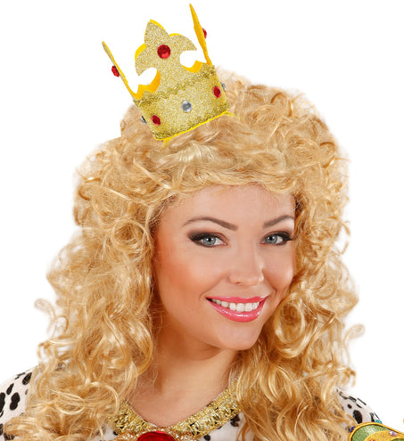 e-carnavalskleding-SYK Hoofdband met mini kroon goud