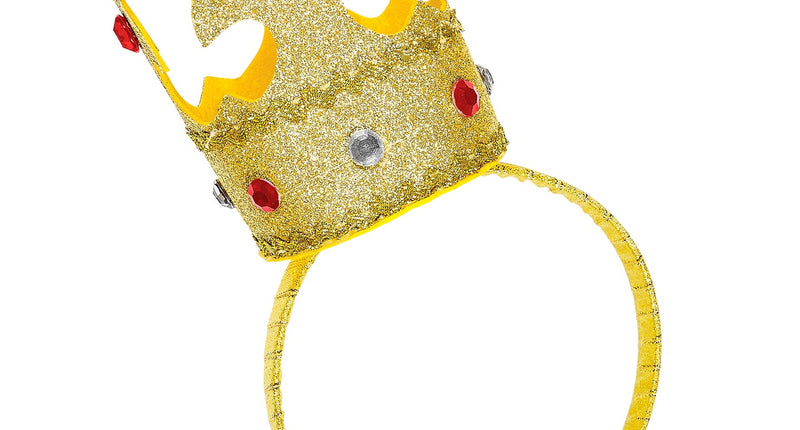 e-carnavalskleding-SYK Hoofdband met mini kroon goud