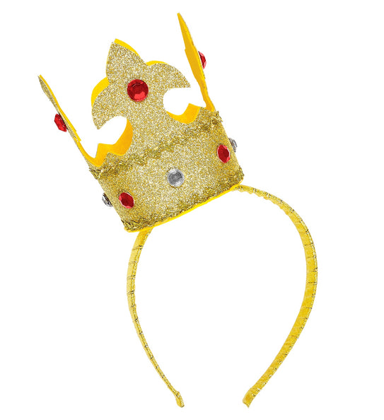 e-carnavalskleding-SYK Hoofdband met mini kroon goud