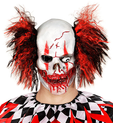 e-carnavalskleding-SYK Horror clown masker rood zwart