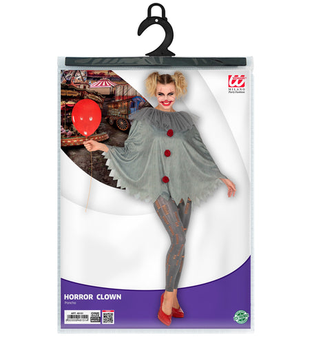 e-carnavalskleding-SYK Horror clown poncho volwassenen