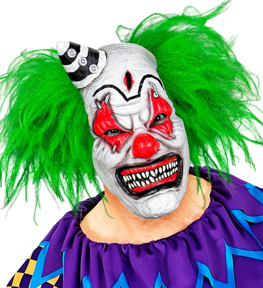 e-carnavalskleding-SYK Horror clownsmasker clown groen haar
