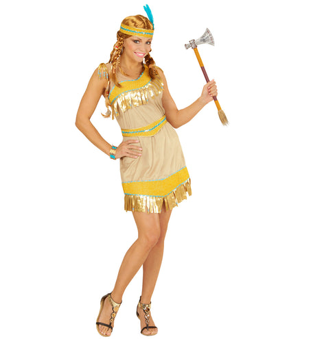 e-carnavalskleding-SYK Indiaan kostuum goud dames