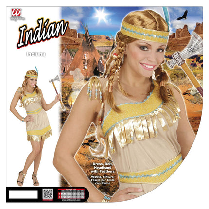 e-carnavalskleding-SYK Indiaan kostuum goud dames