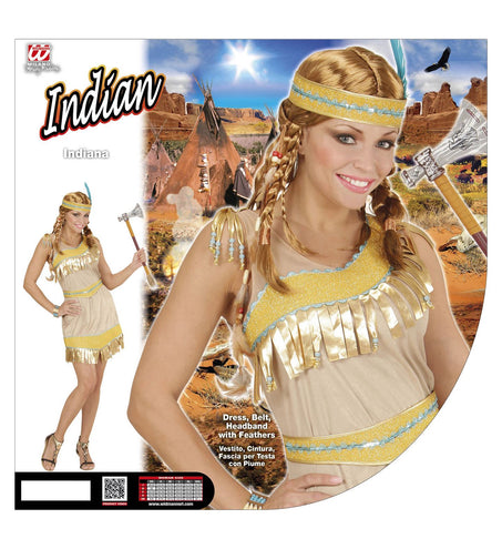 e-carnavalskleding-SYK Indiaan kostuum goud dames