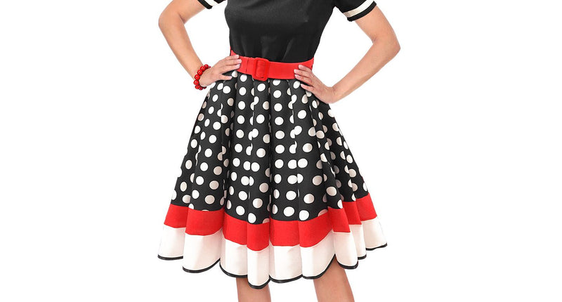 e-carnavalskleding-SYK Jaren 50 jurk Dolly blauw