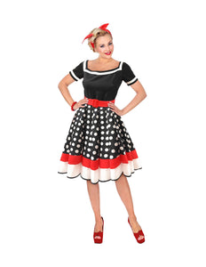e-carnavalskleding-SYK Jaren 50 jurk Dolly blauw