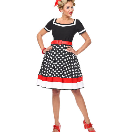 e-carnavalskleding-SYK Jaren 50 jurk Dolly blauw