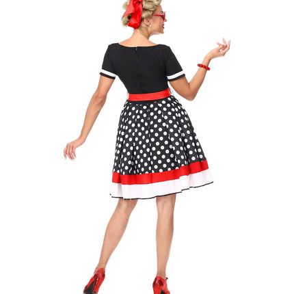 e-carnavalskleding-SYK Jaren 50 jurk Dolly blauw